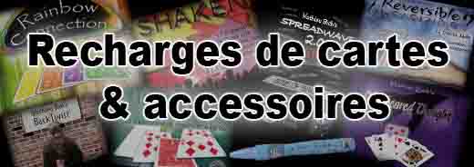 Bouton pour acceder aux recharges de cartes et aux accessoires disponibles séparement