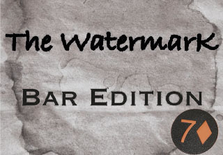 jaquette de Watermark version bar, de Mathieu Bich , où une trace d'eau revèle ce que pense le spectateur